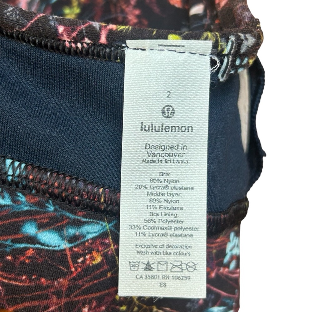 Lululemon Flow Y Bra B/C Cup Sz 2 NWOT in Foliage Overlay Multi Cottagecore RARE - Picture 13 of 16